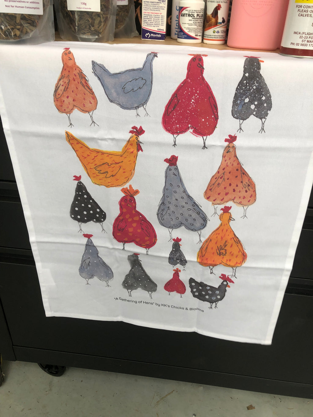 A Gathering of Hens - Organic Cotton Tea Towel
